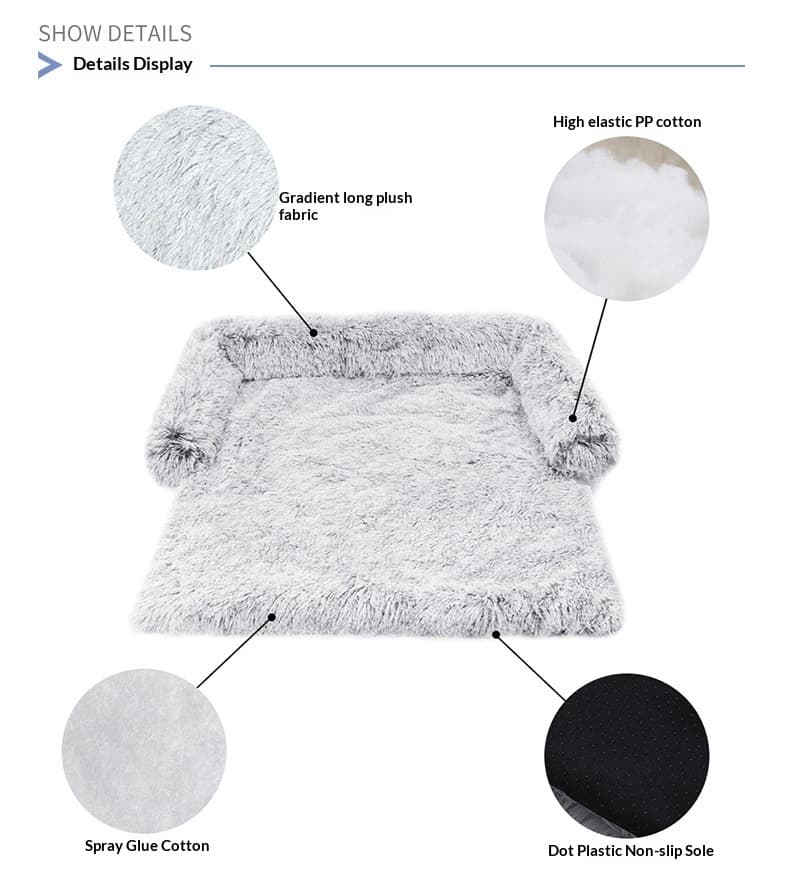 Cama Sofá Pet Cinza em detalhe